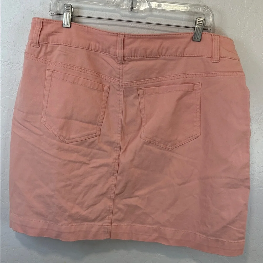 Woman Within women’s plus size 16W Dusty‎ Rose pink skirt skort denim 90s Jean